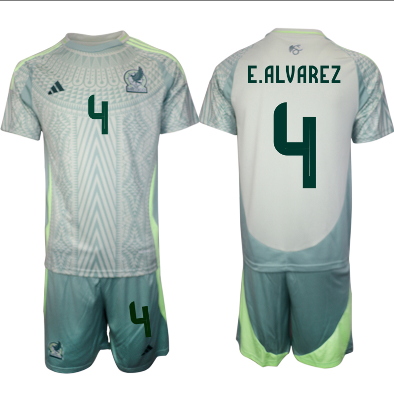 Men's Mexico away 4# E.ALVAREZ 2024-25 Suit Soccer Jerseys