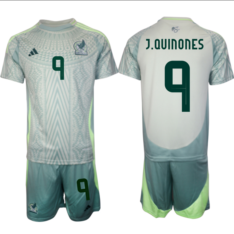 Men's Mexico away 9# J.QUINONES 2024-25 Suit Soccer Jerseys