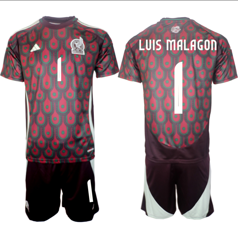 Men's Mexico home 1# LUIS MALAGON 2024-25 Suit Soccer Jerseys