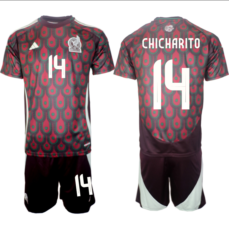 Men's Mexico home 14# CHICHARITO 2024-25 Suit Soccer Jerseys