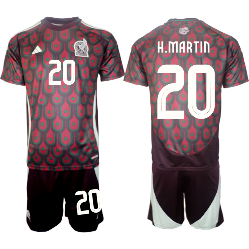 Men's Mexico home 20# H.MARTIN 2024-25 Suit Soccer Jerseys