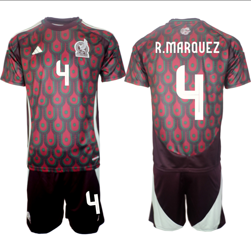 Men's Mexico home 4# R.MARQUEZ 2024-25 Suit Soccer Jerseys