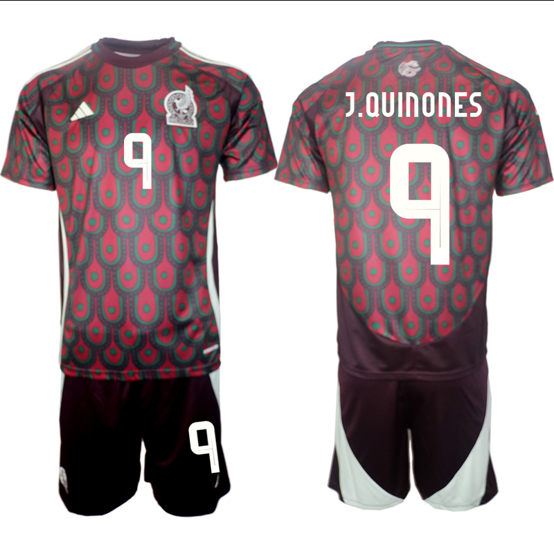 Men's Mexico home 9# J.QUINONES 2024-25 Suit Soccer Jerseys