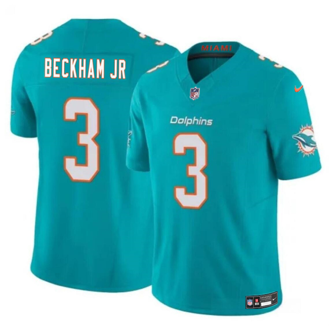 Men's Miami Dolphins #3 Odell Beckham Jr Aqua 2023 F.U.S.E Vapor Limited Football Stitched Jersey