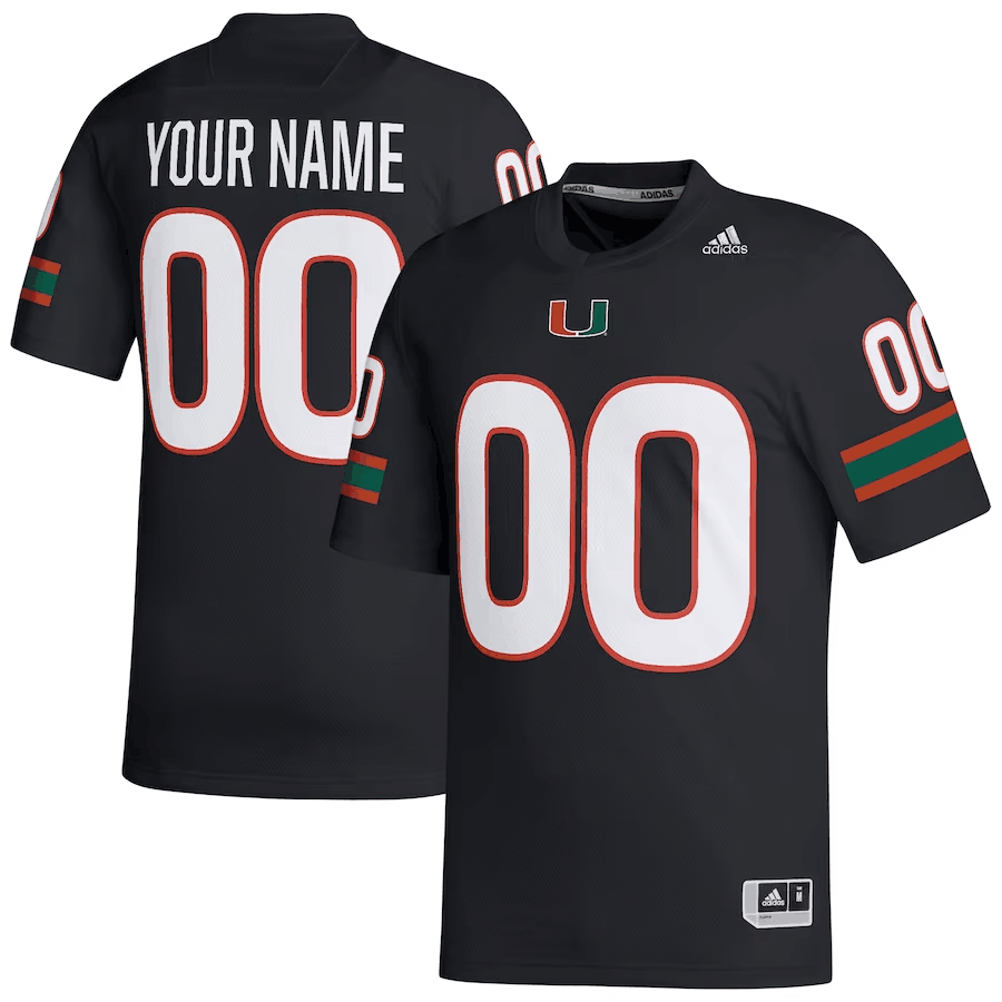 Men's Miami Hurricanes Customized Black Stitched Football Jersey