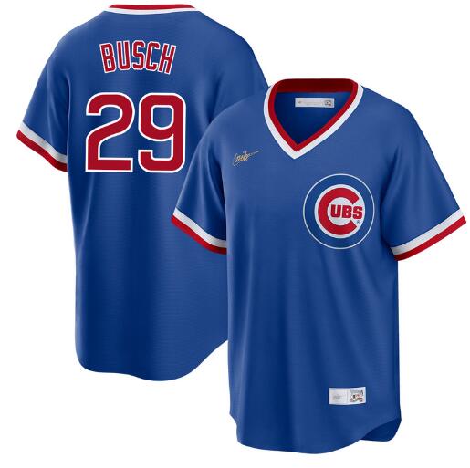 Men's Michael Busch #29 Chicago Cubs Blue 1994 Cooperstown Jersey by NIKE