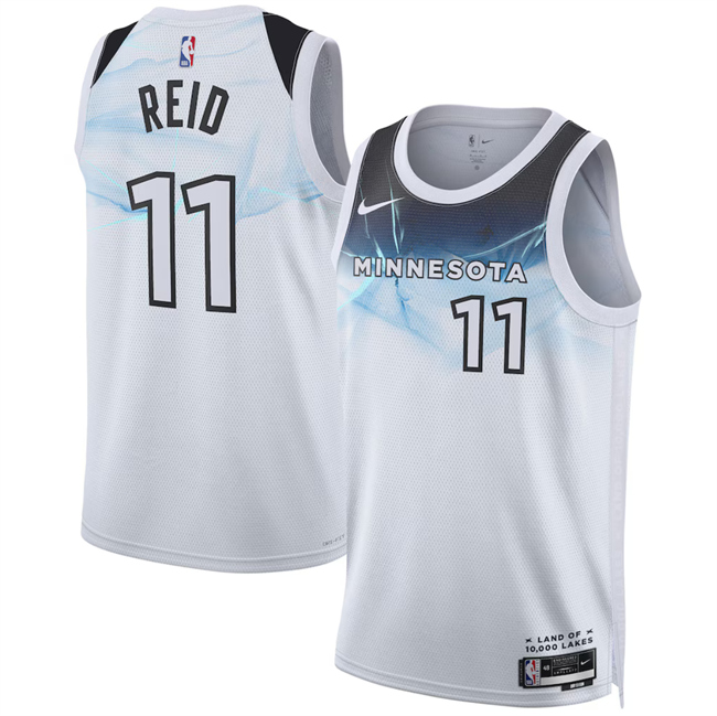 Men's Minnesota Timberwolves #11 Naz Reid White 2024-25 City Edition Stitched Jersey