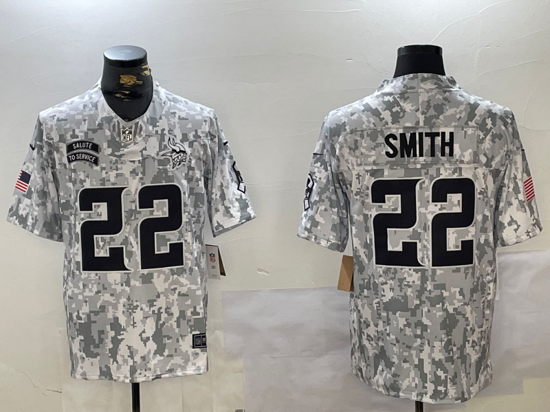 Men's Minnesota Vikings #22 Harrison Smith Arctic Camo 2024 FUSE Salute to Service Limited Stitched Jersey