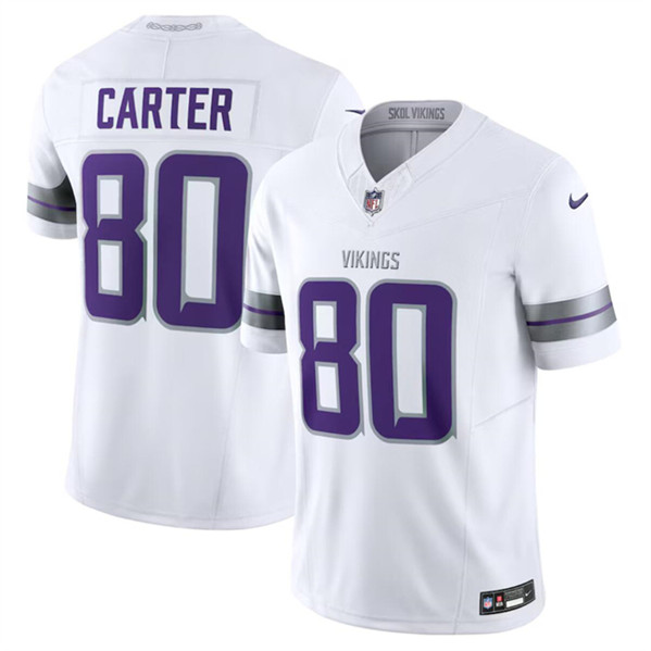 Men's Minnesota Vikings #80 Cris Carter White F.U.S.E. Winter Warrior Limited Football Stitched Jersey