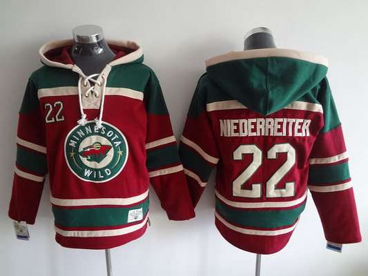 Men's Minnesota Wild #22 Nino Niederreiter Old Time Hockey Red Hoodie