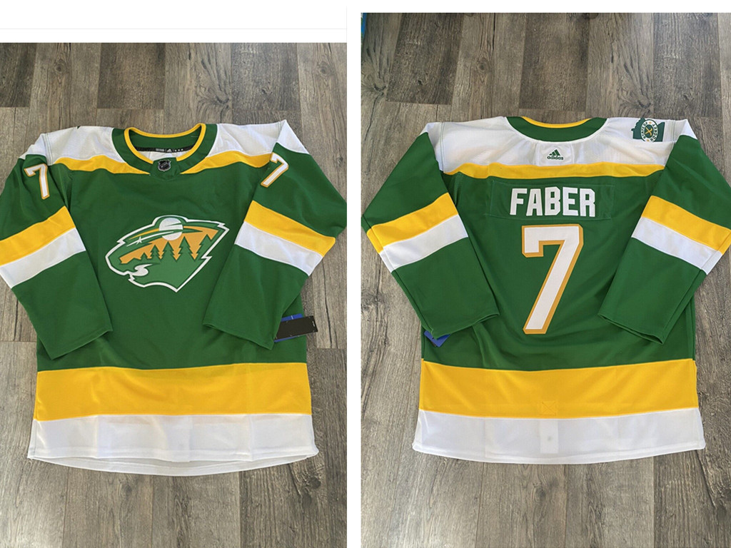 Men's Minnesota Wild #7 Brock Faber Green 2023-24 Stitched Jersey