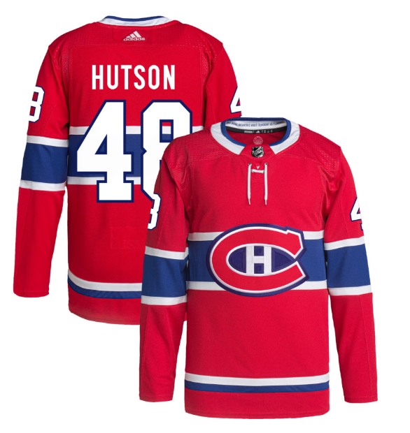 Men's Montreal Canadiens #48 Lane Hutson adidas Home Red Primegreen Authentic Jersey