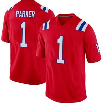 Men's New England Patriots #1 DeVante Parker Red Vapor Untouchable Limited Stitched Jersey