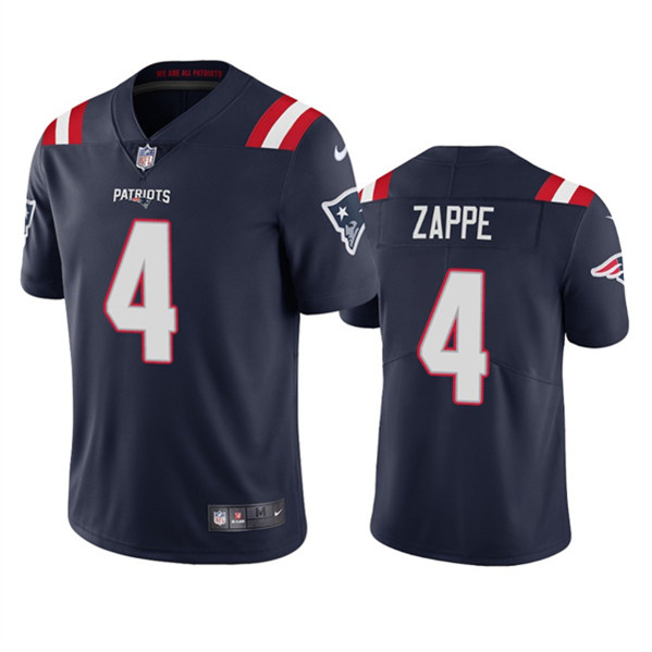 Men's New England Patriots #4 Bailey Zappe Navy Vapor Untouchable Limited Stitched Jersey