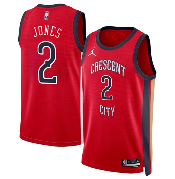 Men's New Orleans Pelicans #2 Herb Jones Red 2024 Statement Edition Stitched Basketball Jersey