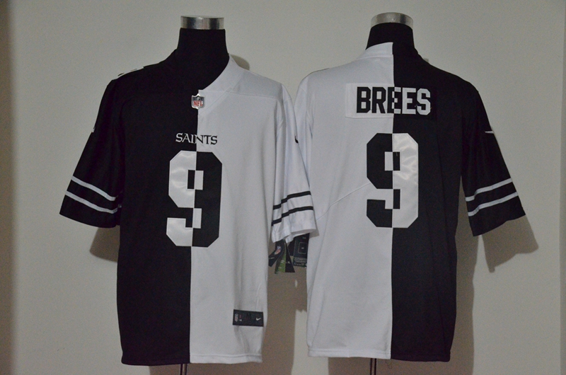 Men's New Orleans Saints #9 Drew Brees Black White Peaceful Coexisting 2020 Vapor Untouchable Stitched NFL Nike Limited Jersey