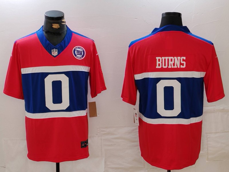 Men's New York Giants #0 Brian Burns Limited Red Alternate FUSE Team Patch Vapor Jersey