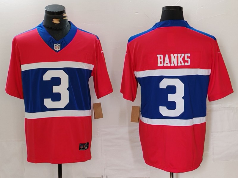 Men's New York Giants #3 Deonte Banks Century Red Alternate Vapor FUSE Limited Stitched Jersey