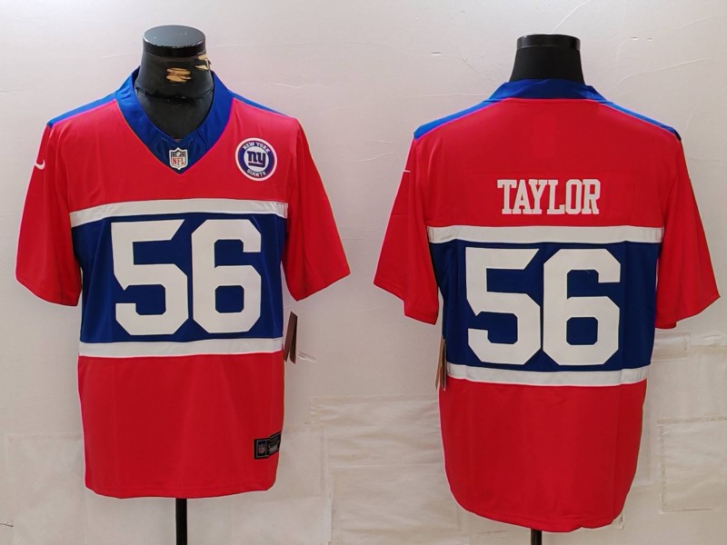 Men's New York Giants #56 Lawrence Taylor Limited Red Alternate FUSE Team Patch Vapor Jersey