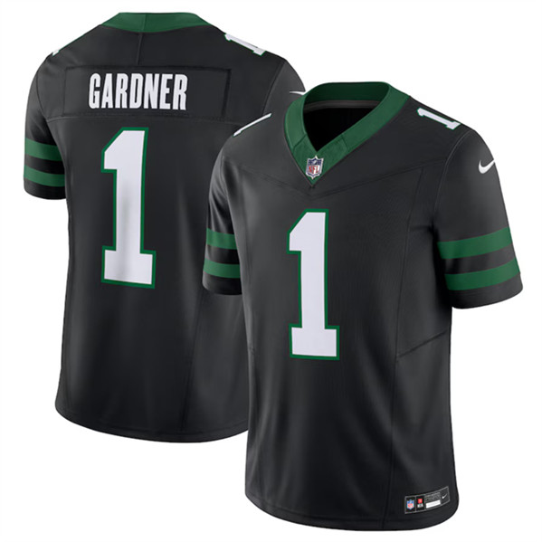 Men's New York Jets #1 Ahmad Sauce Gardner Black 2024 F.U.S.E. Vapor Untouchable Limited Football Stitched Jersey