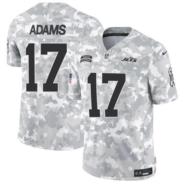 Men's New York Jets #17 Davante Adams 2024 F.U.S.E. Arctic Camo Salute to Service Limited Football Stitched Jersey