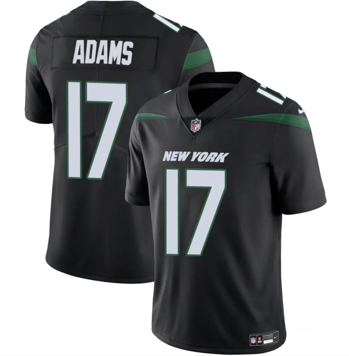 Men's New York Jets #17 Davante Adams Black 2024 Vapor Untouchable Limited Football Stitched Jersey