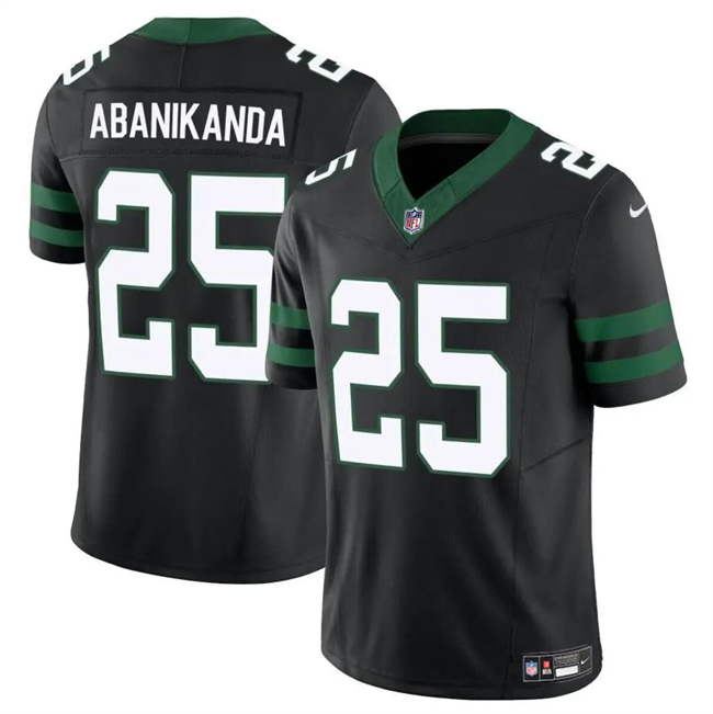 Men's New York Jets #25 Israel Abanikanda Black 2023 F.U.S.E Vapor Untouchable Limited Football Stitched Jersey