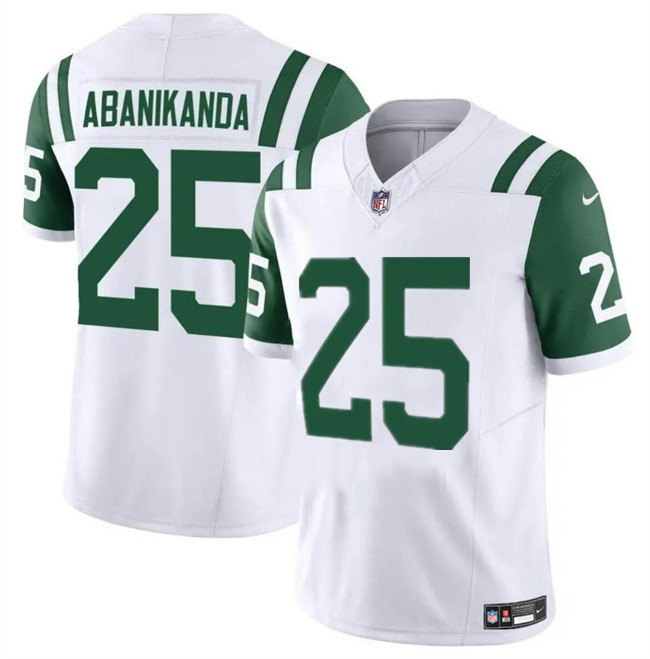 Men's New York Jets #25 Israel Abanikanda White Classic Alternate Vapor F.U.S.E. Limited Football Stitched Jersey