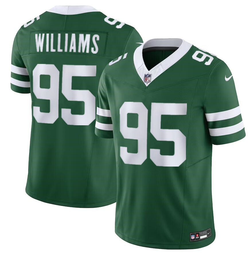 Men's New York Jets #95 Garrett Wilson Green 2024 F.U.S.E. Vapor Limited Football Stitched Jersey