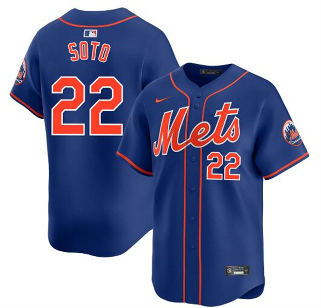 Men's New York Mets #22 Juan Soto Royal 2024 Alternate Limited Stitched Baseball Jersey