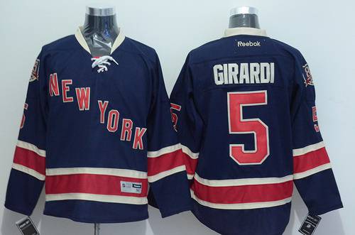 Men's New York Rangers #5 Dan Girardi Navy Blue Third 85TH Jersey