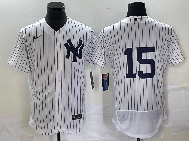 Men's New York Yankees #15 Thurman Munson White Flex Base Stitched Baseball Jersey