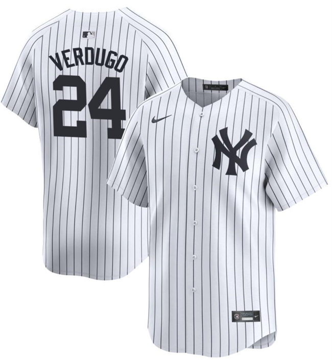 Men's New York Yankees #24 Alex Verdugo White 2024 Gome Limited Cool Base Stitched Baseball Jersey