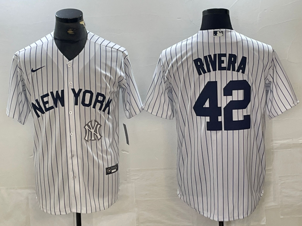 Men's New York Yankees #42 Mariano Rivera White 2024 Cool Base Stitched Jersey