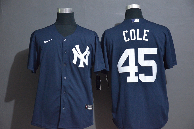 Men's New York Yankees #45 Gerrit Cole Navy Blue Stitched MLB Cool Base Nike Jersey