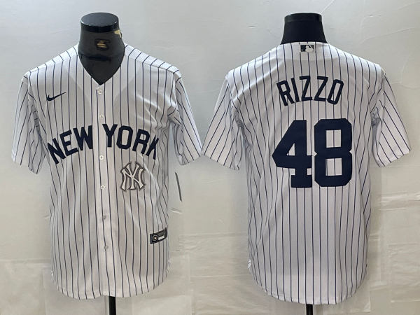 Men's New York Yankees #48 Anthony Rizzo White 2024 Cool Base Stitched Jersey