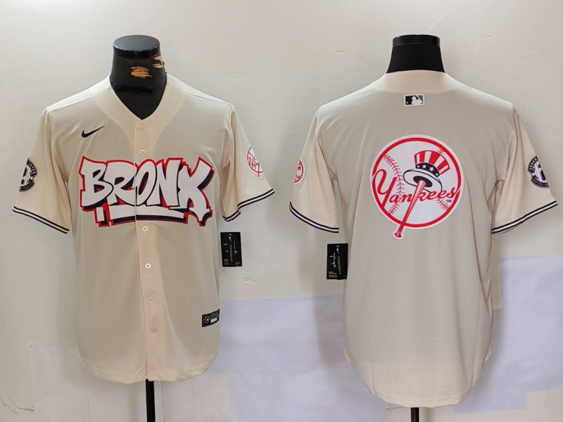 Men's New York Yankees Blank Cream Vapor Limited Stitched Baseball Jerseys