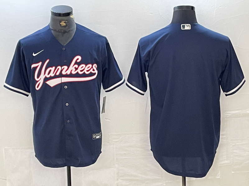 Men's New York Yankees Blank Navy Blue 2024 Cool Base Stitched Jersey