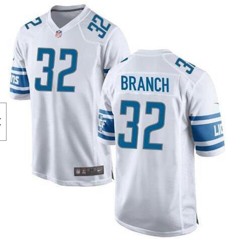 Men's Nike Brian Branch #32 White Detroit Lions Game Jersey