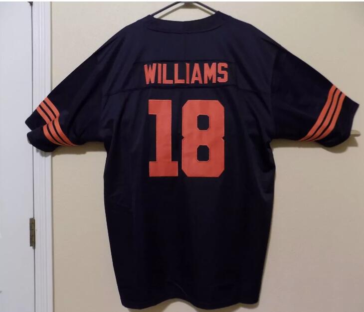 Men's Nike Caleb Williams #18 Chicago Bears Navy blue with Orange number Jersey