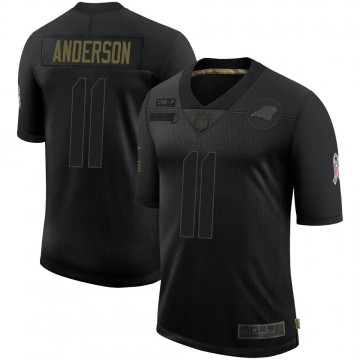 Men's Nike Carolina Panthers #11 Robby Anderson Black 2020 Salute To Service Jersey - Limited