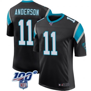 Men's Nike Carolina Panthers #11 Robby Anderson Black Team Color 100th Vapor Untouchable Jersey - Limited