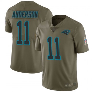 Men's Nike Carolina Panthers #11 Robby Anderson Green 2017 Salute to Service Jersey - Limited