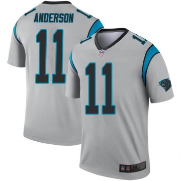 Men's Nike Carolina Panthers #11 Robby Anderson Inverted Silver Jersey - Legend