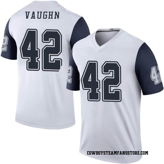 Men's Nike Dallas Cowboys #42 Deuce Vaughn White Stitched NFL Limited Rush Jersey