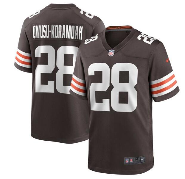 Men's Nike Jeremiah Owusu-Koramoah Brown Cleveland Browns #28 Game Jersey