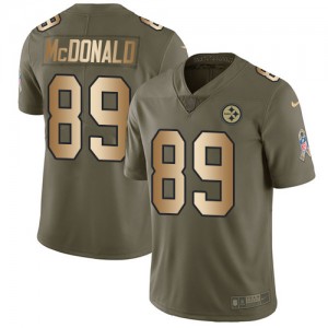 Men's Nike Pittsburgh Steelers #89 Vance McDonald Limited Olive Gold 2017 Salute to Service NFL Jersey