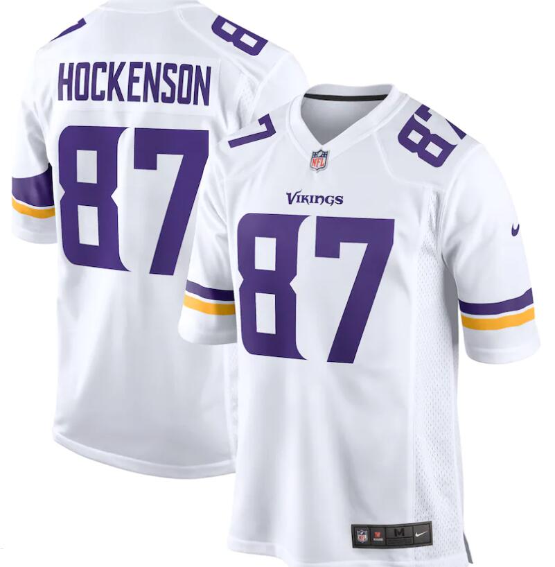 Men's Nike T.J. Hockenson White Minnesota Vikings #87 Game Player Jersey