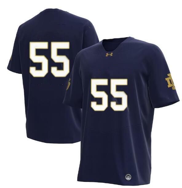 Men's Notre Dame Fighting Irish #55 Jamion Franklin Under Armour NIL Pick-A-Player Navy Blue Replica Football Jersey