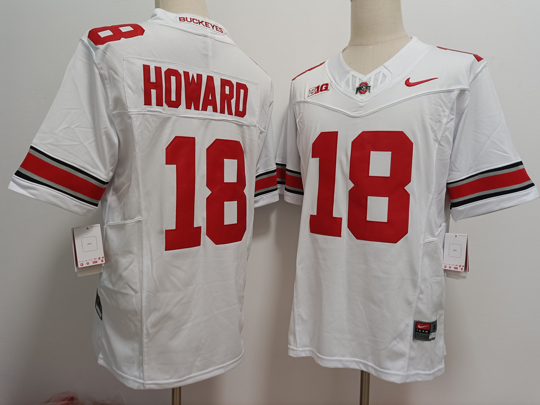 Men's Ohio State Buckeyes #18 Will Howard White FUSE College Football Jersey